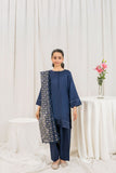 Fozia Khalid - MULLBERRY - Navy Blue - Silk & Organza - 3 Piece