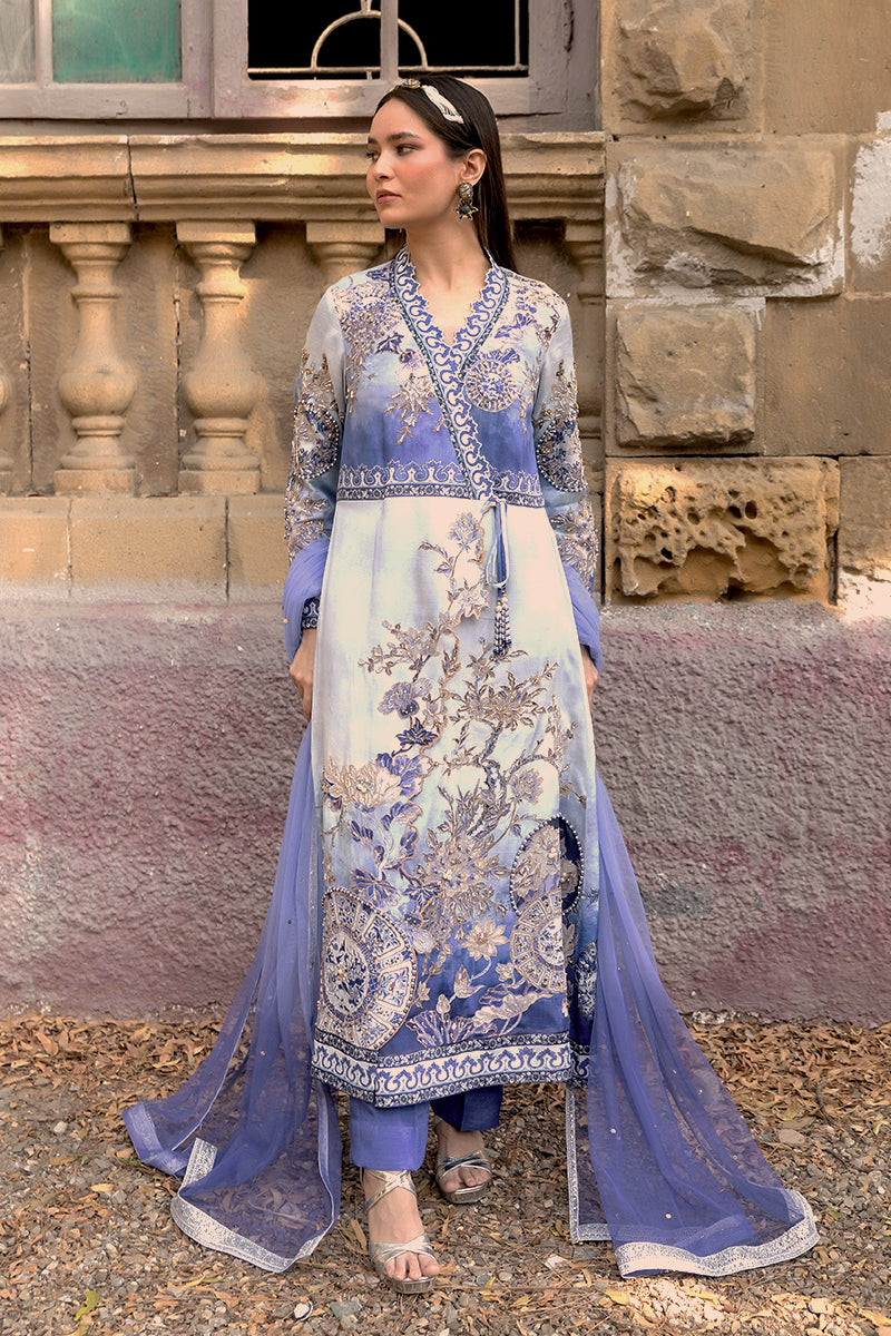 Shamaeel - Safina Blue - Viscose Silk/Cotton Silk