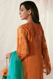 Nilofer Shahid - Korean Raw Silk Heavy Embroidered Shirt & Pants with Pure Organza Dupatta - Majestic Flare - 3 Piece - Studio by TCS