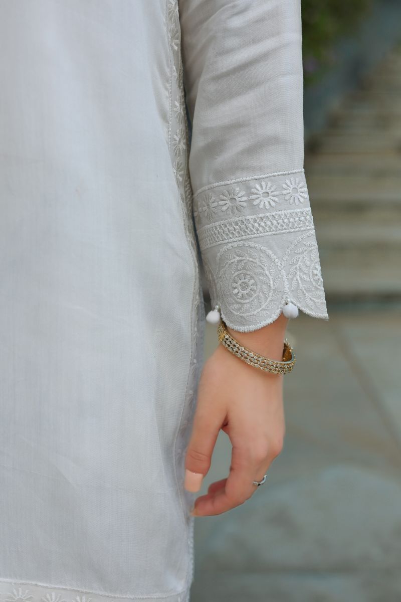 Reema Ahsan - Maliha  - White - Viscose & Organza - 3 Piece