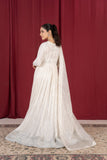 Laleen - Mehar Raw Silk Frock For Women - Ivory - 3 Piece