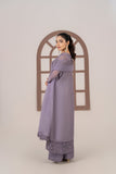 Laleen - Mehwar Cotton Silk Suit For Women - Purple - 3 Piece