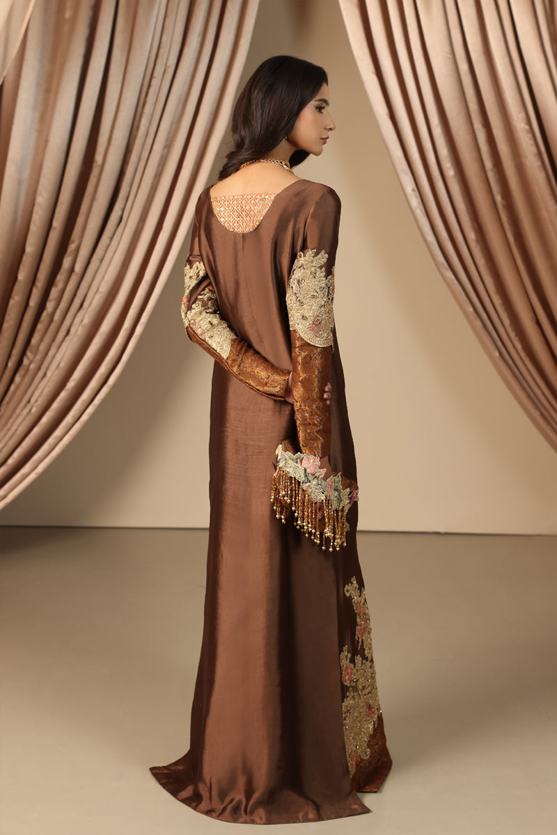 Musferah Saad - Mocha Romance - Tissue Silk - 1 Piece