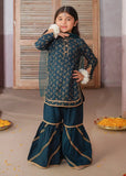 Modest Printed Rawsilk Gharara Green 3 Piece