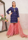 Modest - Rawsilk Embroidered Gharara For Girl - Blue - 3 Piece