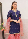Modest - Rawsilk Embroidered Gharara For Girl - Blue - 3 Piece