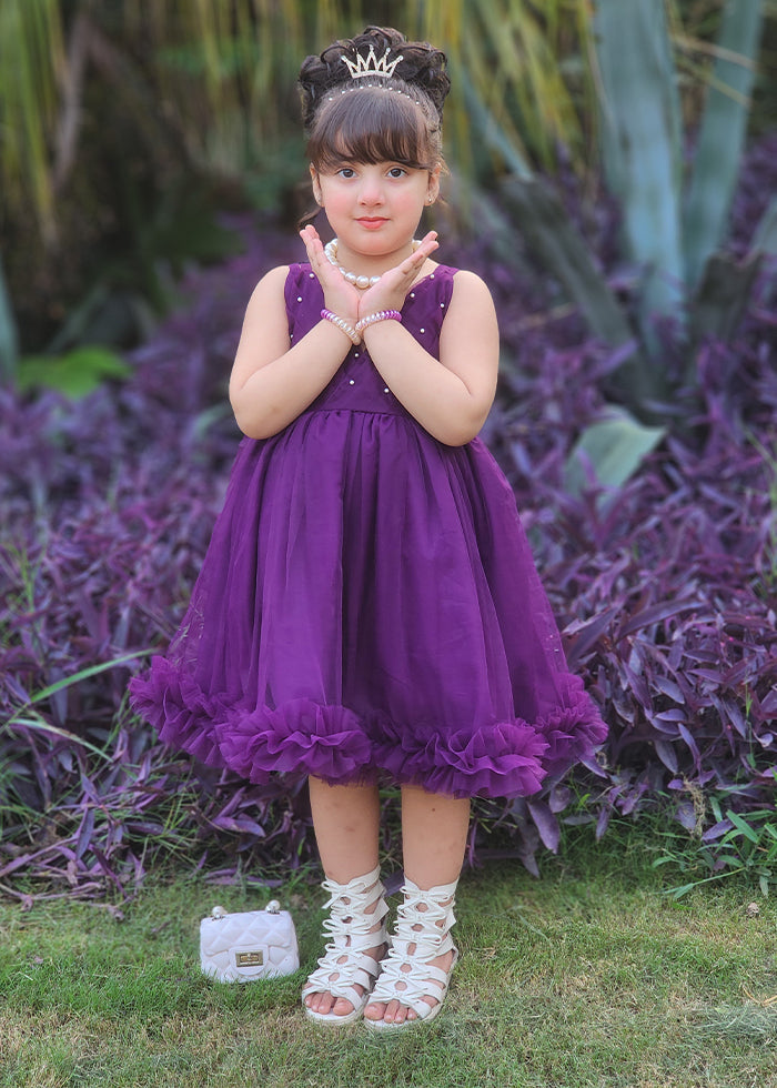 Modest - Violet - Net - 1 Piece Frock