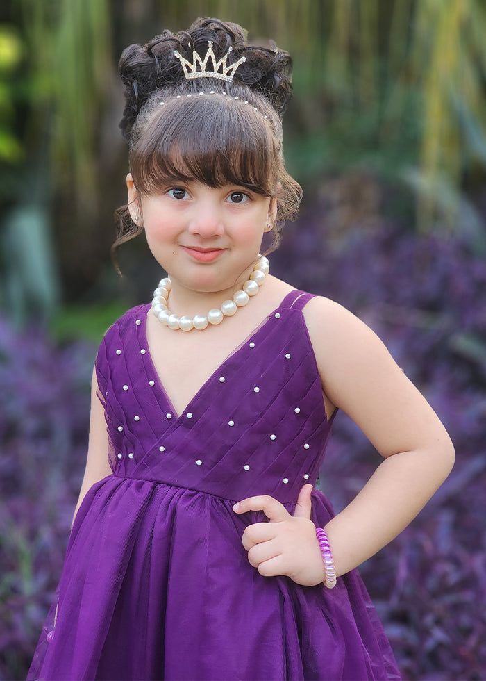 Modest - Violet - Net - 1 Piece Frock