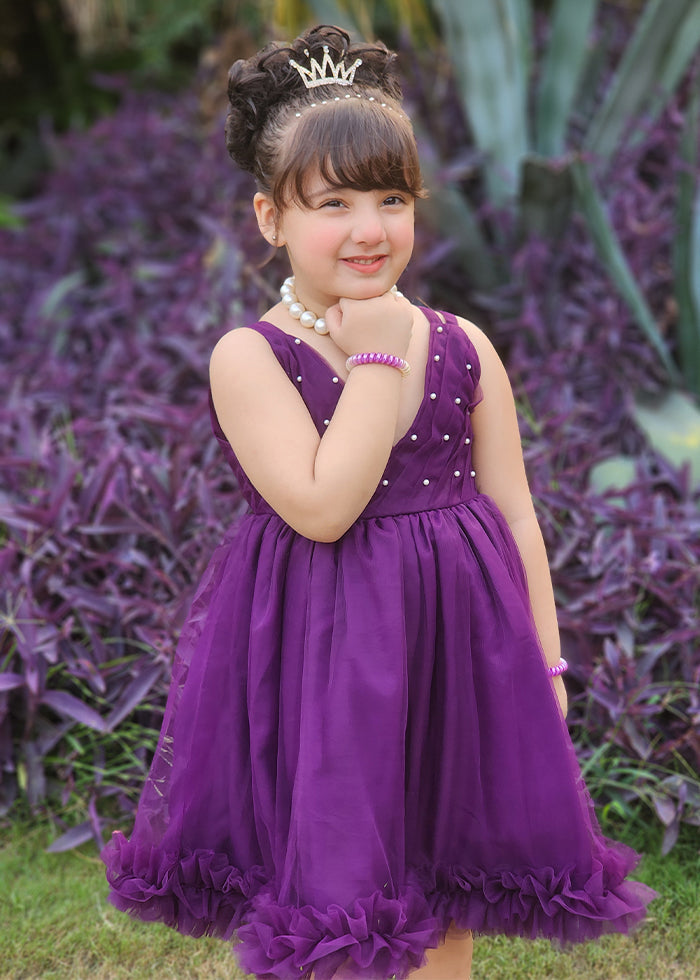 Modest - Violet - Net - 1 Piece Frock
