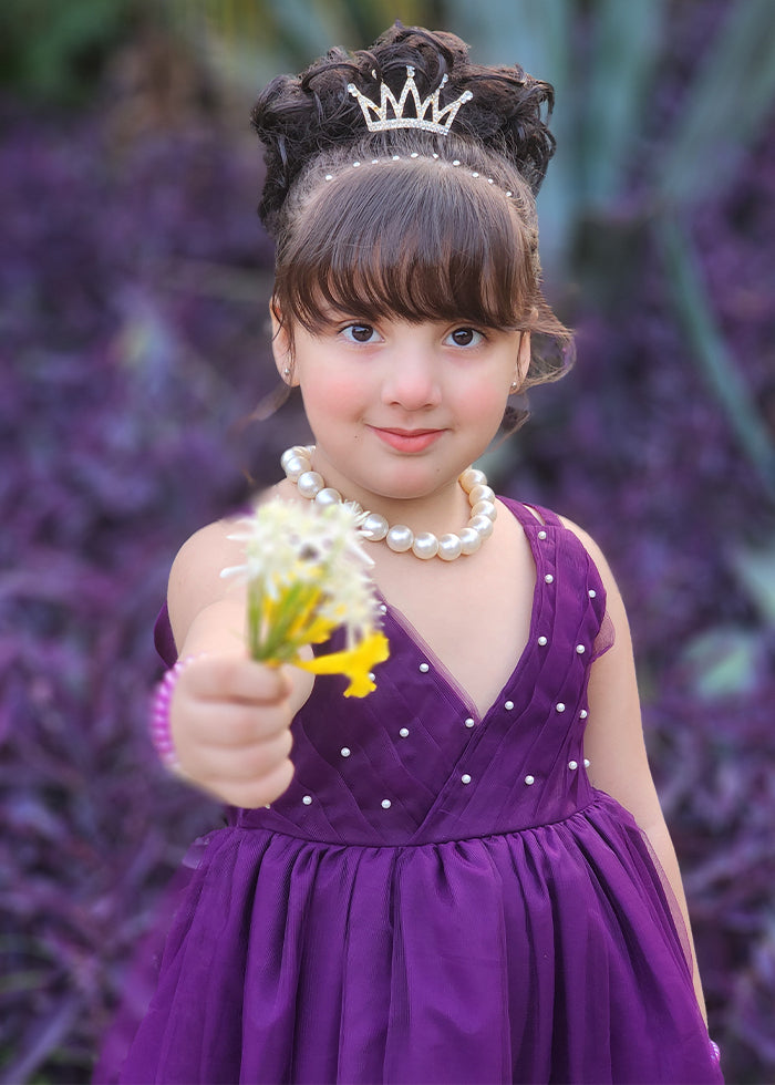 Modest - Violet - Net - 1 Piece Frock