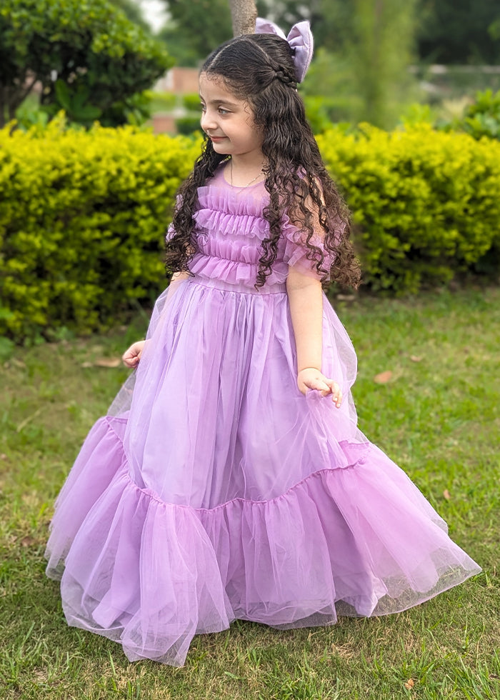 Modest - Lavender Bloom - Net - 1 Piece Frock