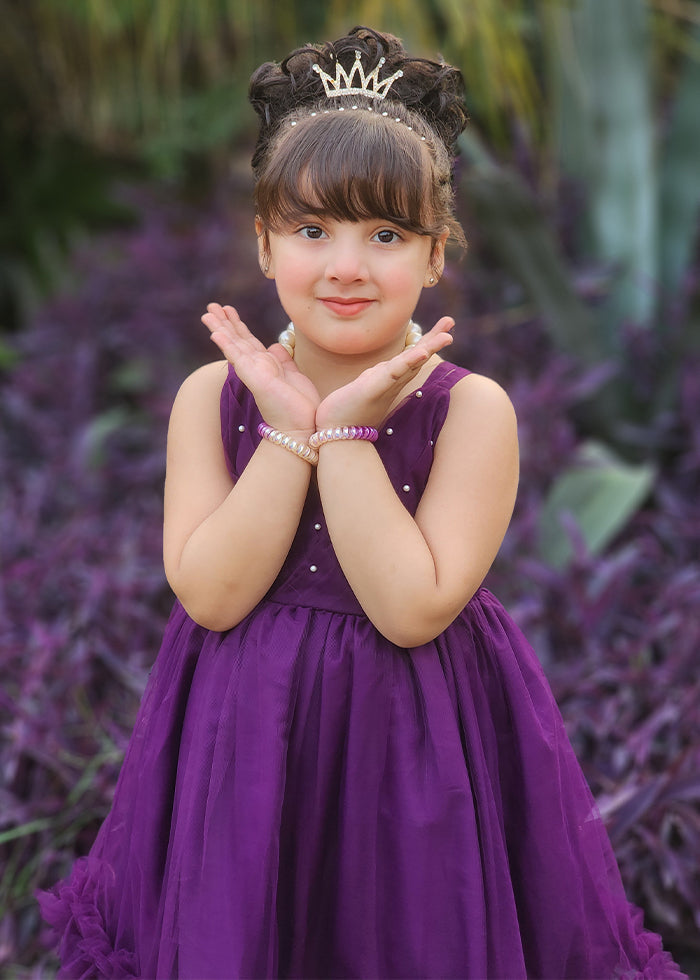 Modest - Violet - Net - 1 Piece Frock