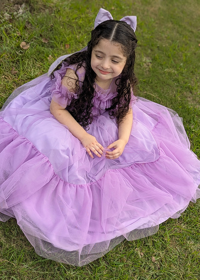 Modest - Lavender Bloom - Net - 1 Piece Frock