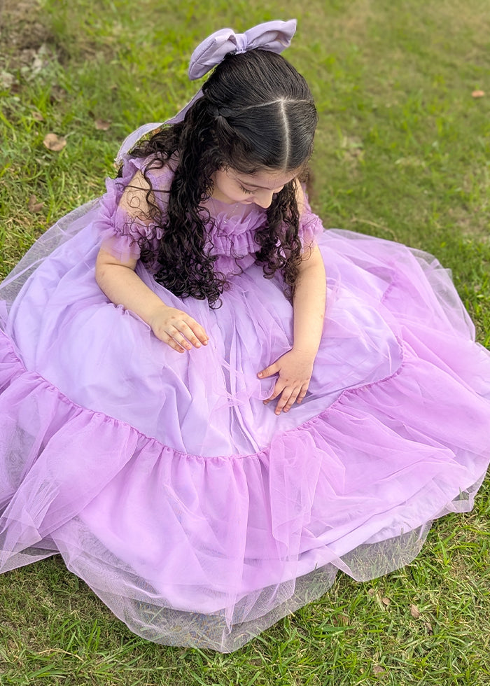 Modest - Lavender Bloom - Net - 1 Piece Frock