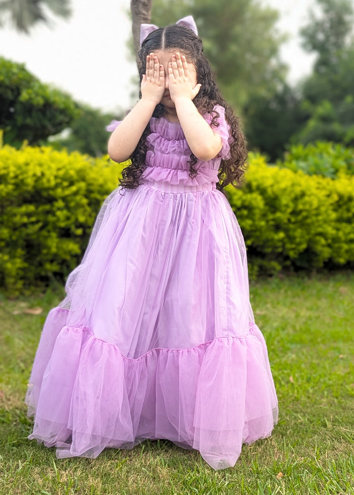 Modest - Lavender Bloom - Net - 1 Piece Frock