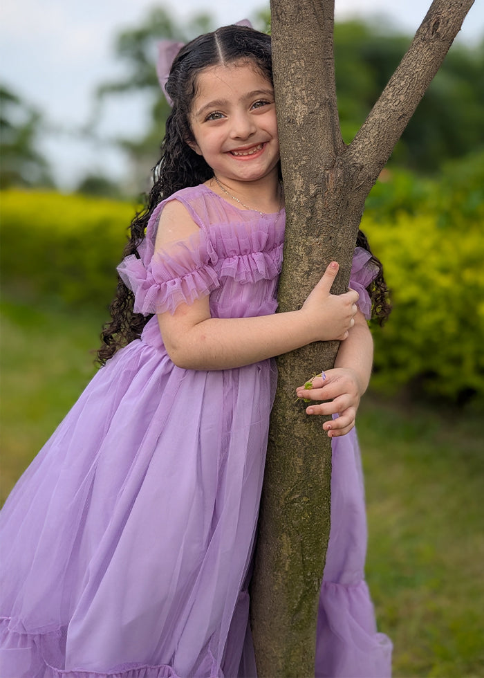 Modest - Lavender Bloom - Net - 1 Piece Frock
