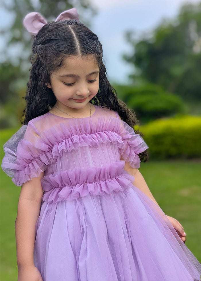 Modest - Lavender Bloom - Net - 1 Piece Frock