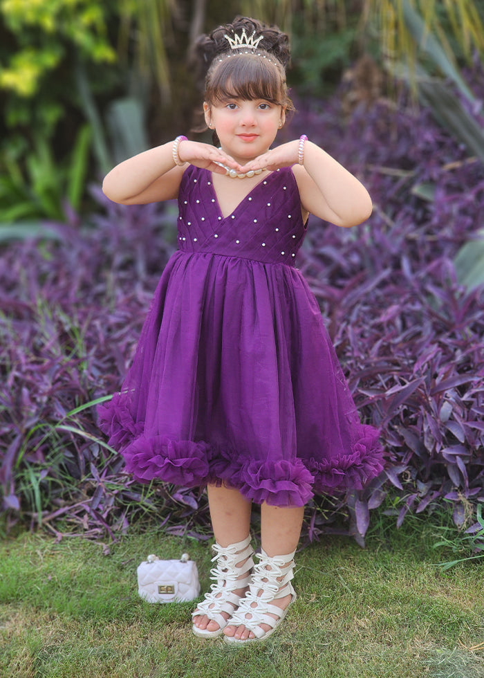 Modest - Violet - Net - 1 Piece Frock