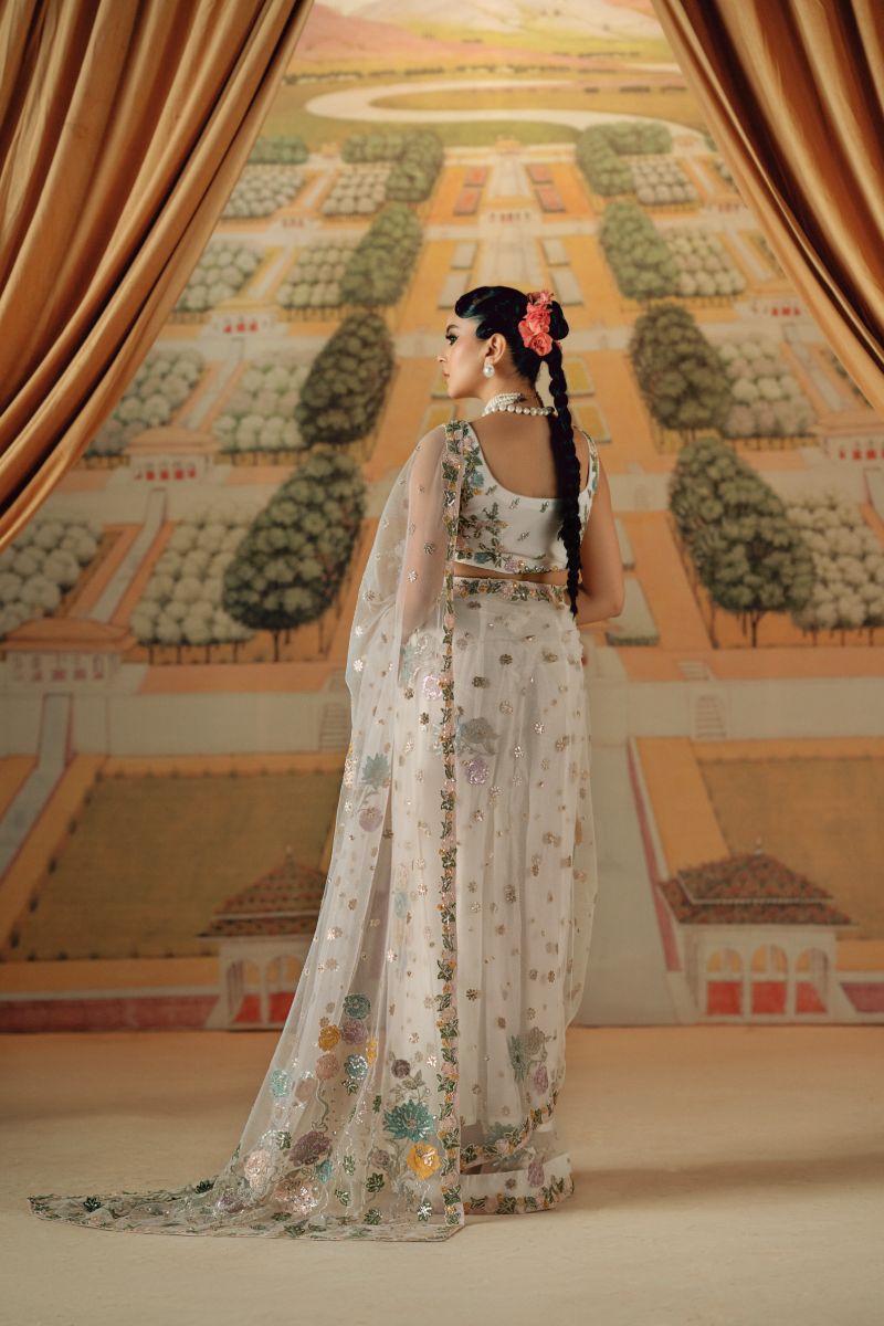 Fozia Khalid - Mu dikhai - Net - Off-white - 3 Piece