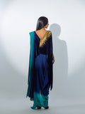 Sanam Chaudhri NEFERTITI Saree Blue 2 Piece