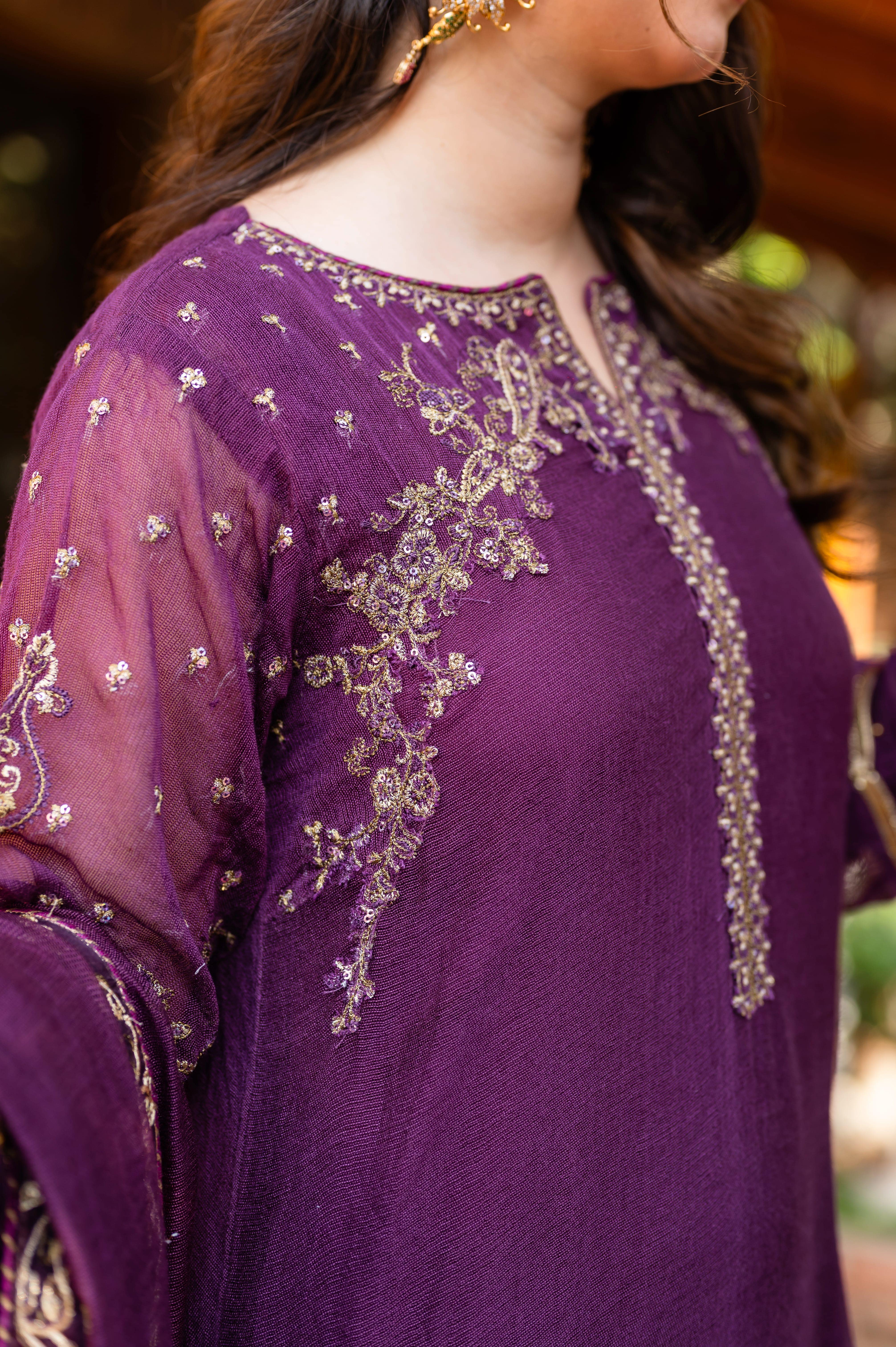 Omal by Komal - Izzah - Deep Purple - Khaadi Net - 3 Piece