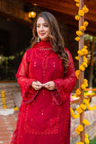 Omal by Komal - Meerub - Red - Chiffon -3 Piece