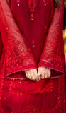 Omal by Komal - Meerub - Red - Chiffon -3 Piece