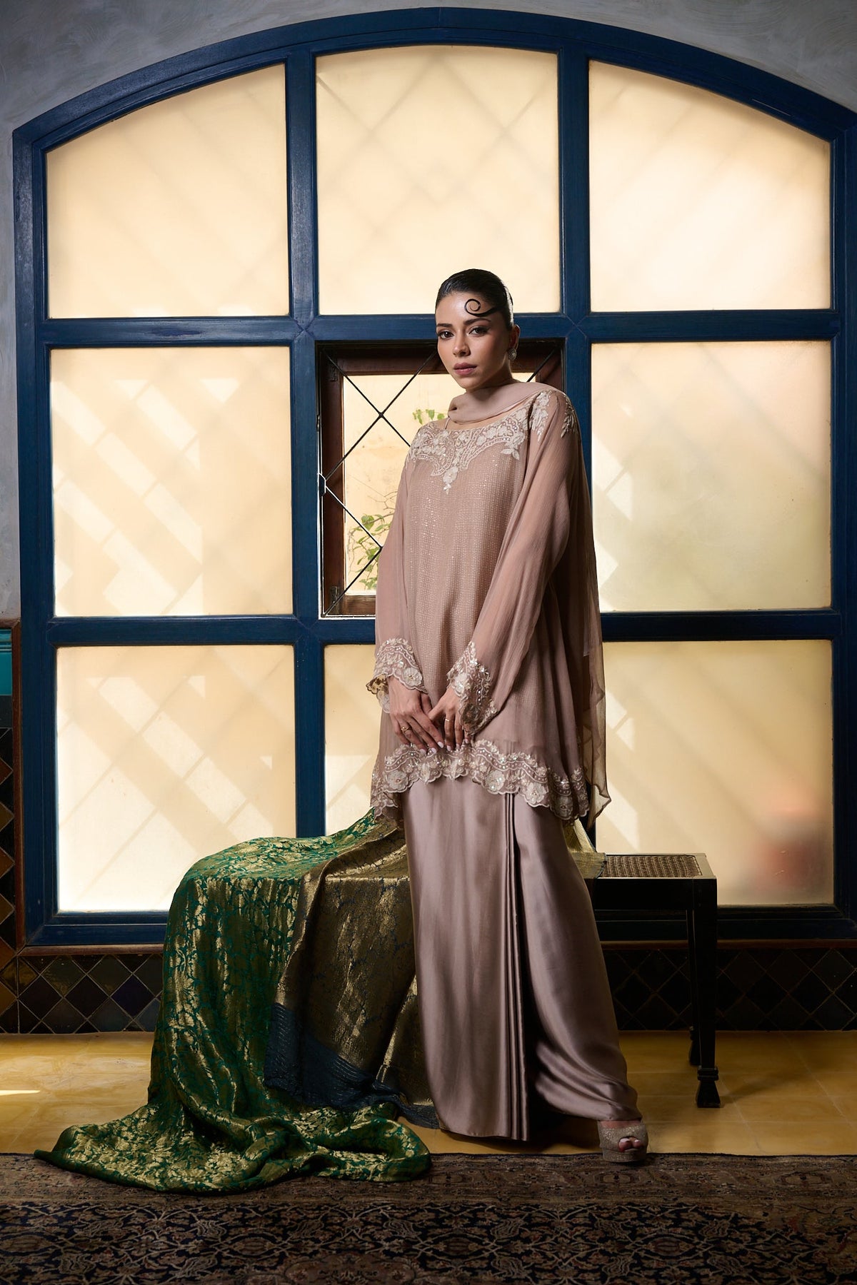 Maheem Khan - Sari Skirt - DUSTY PINK - BLENDED SILK - 1 Piece