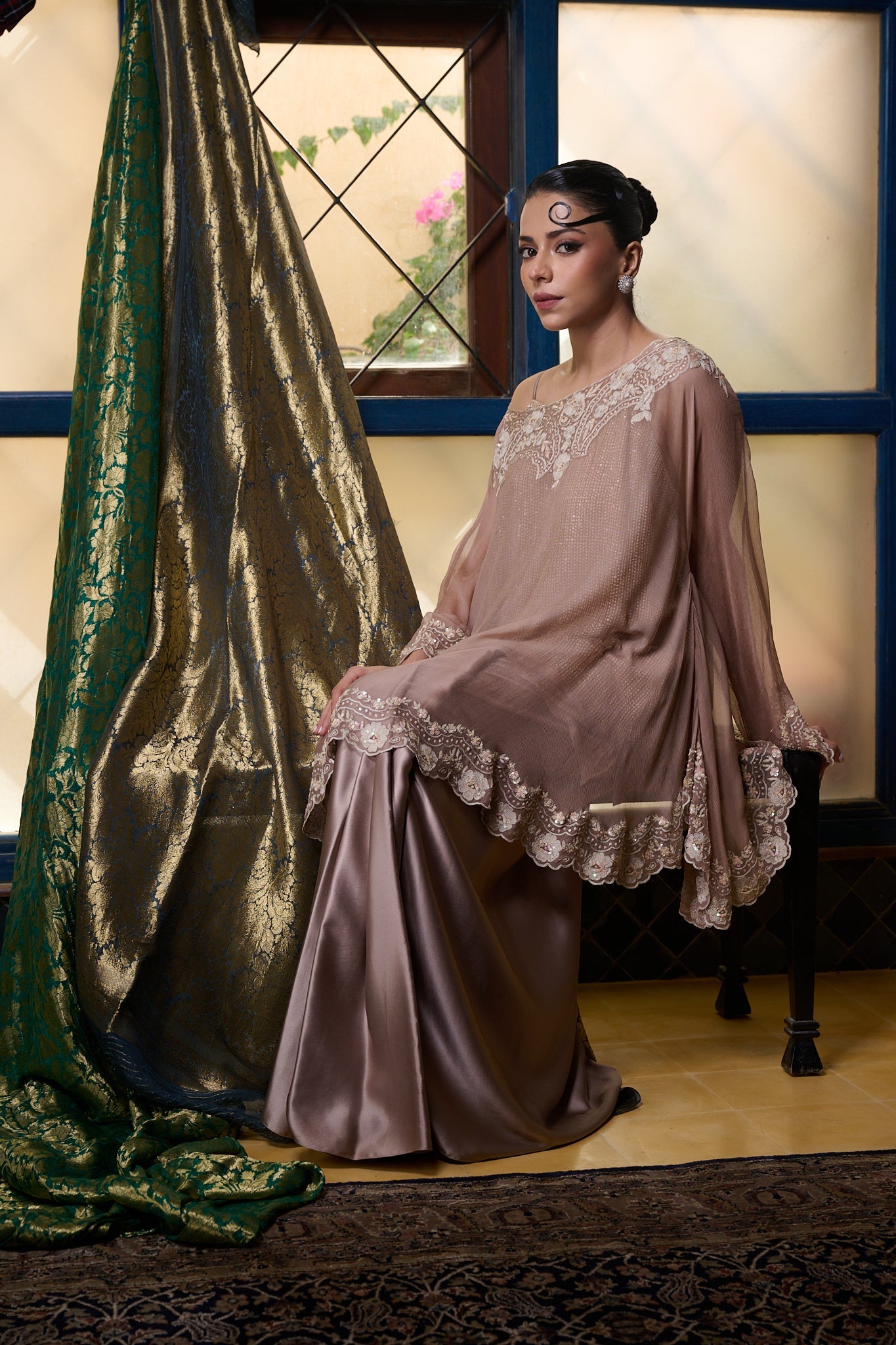 Maheem Khan - Sari Skirt - DUSTY PINK - BLENDED SILK - 1 Piece