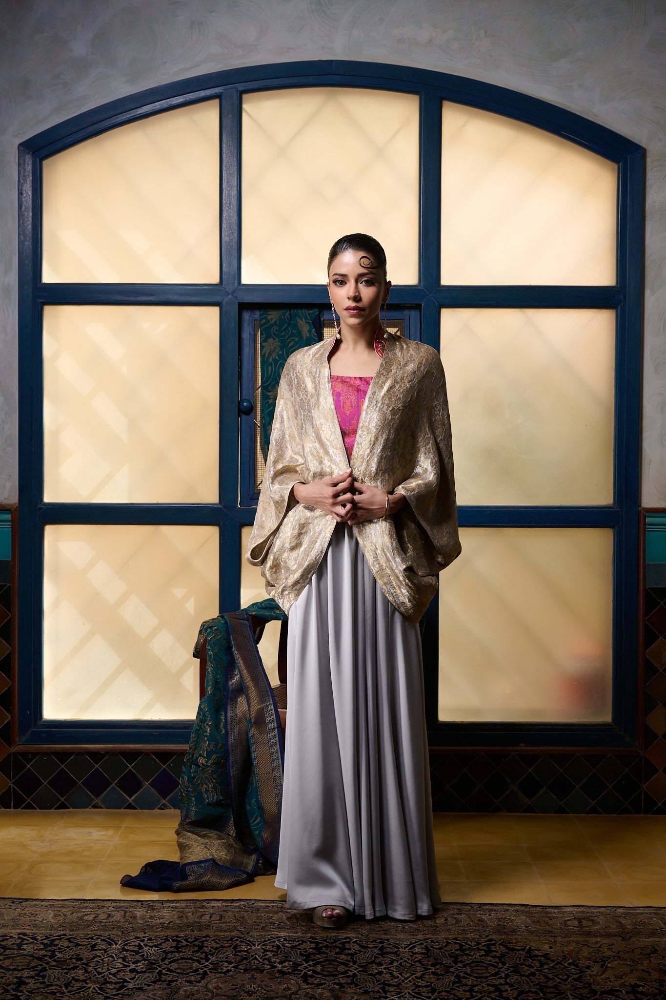 Maheem Khan - Cape Jacket - GOLD - BROCADE - 1 Piece