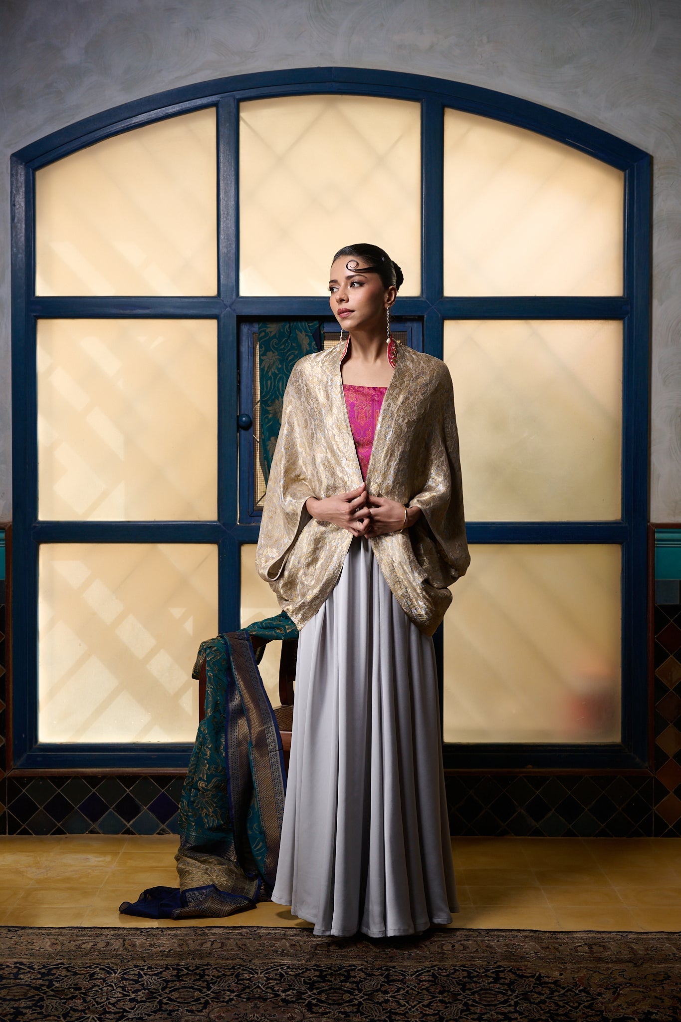 Maheem Khan - Cape Jacket - GOLD - BROCADE - 1 Piece