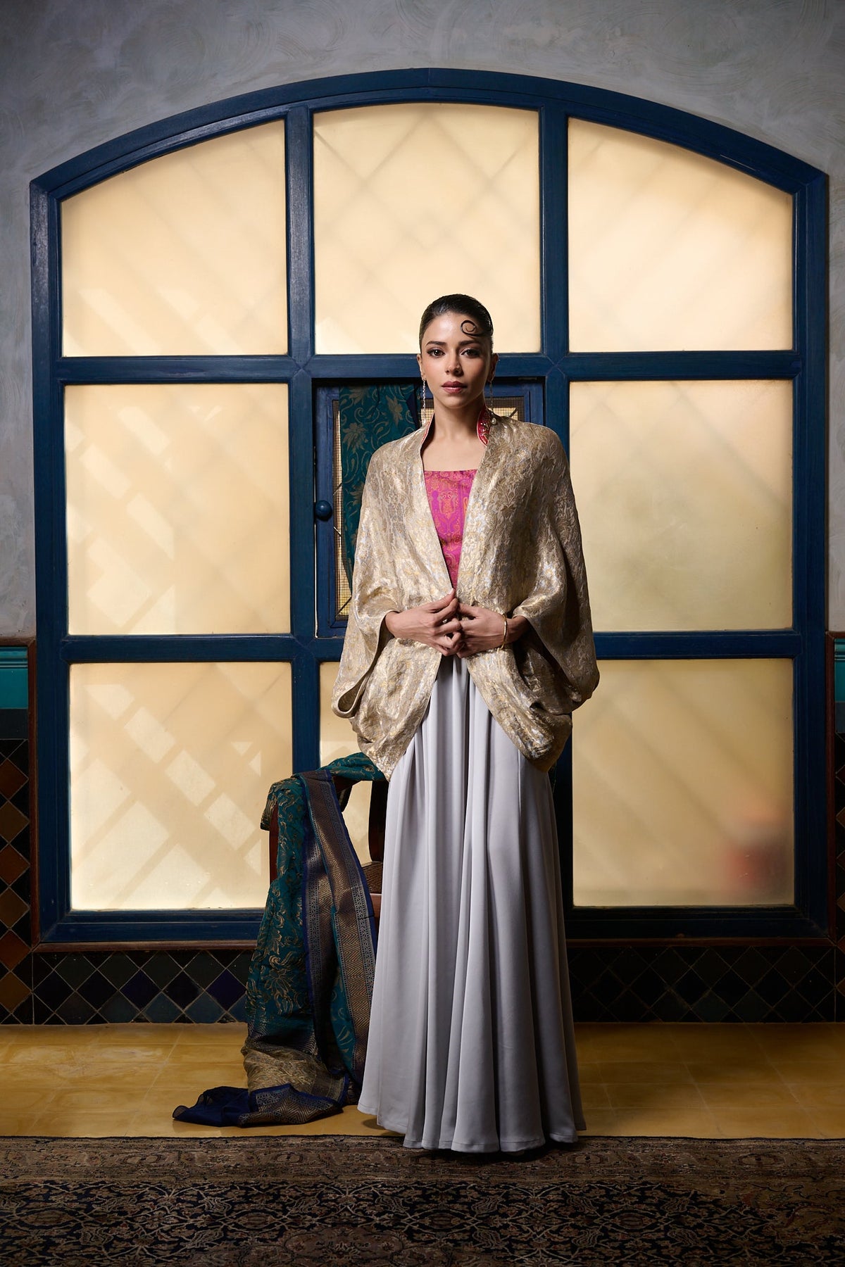 Maheem Khan - Cape Jacket - GOLD - BROCADE - 1 Piece