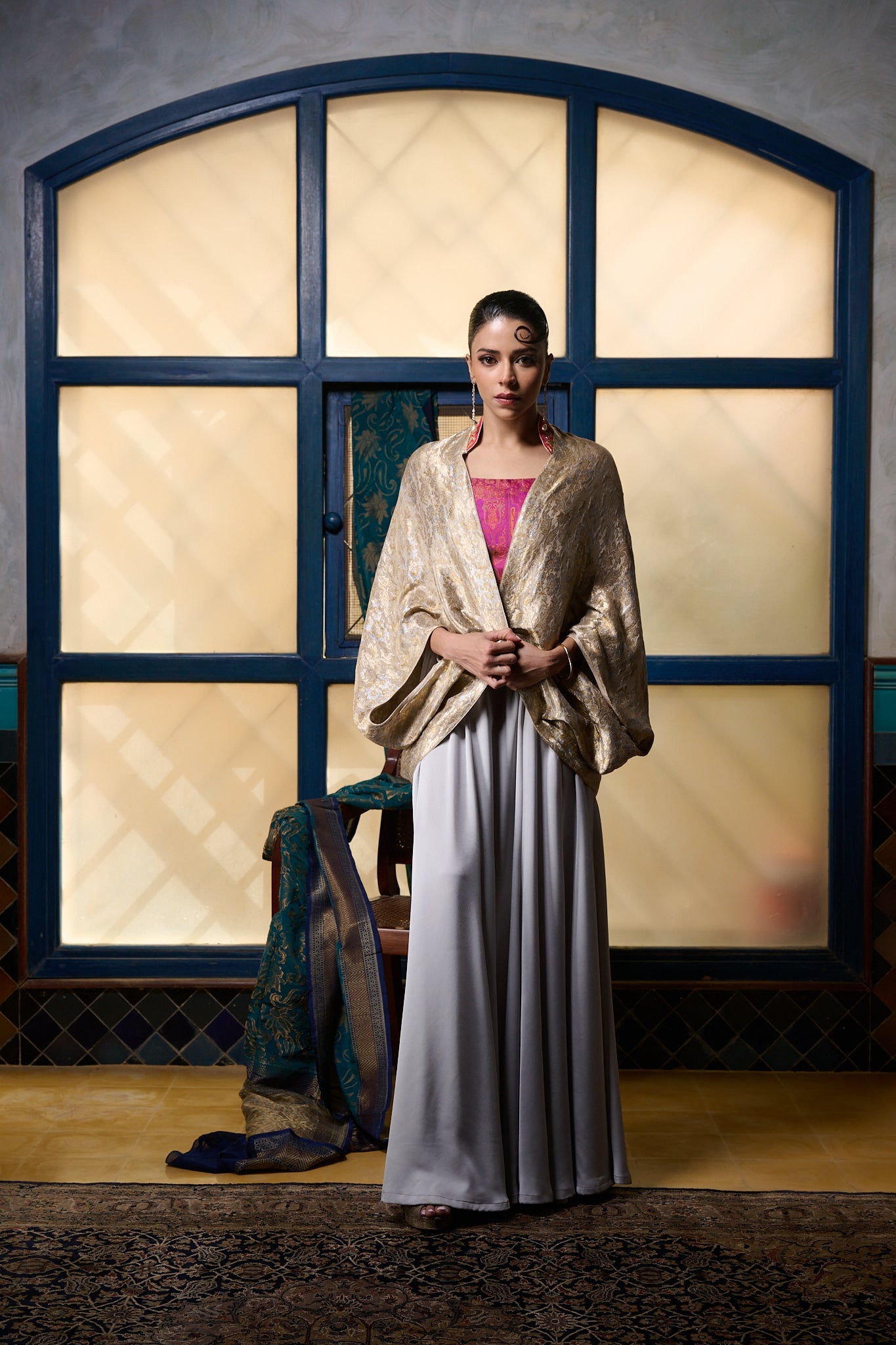 Maheem Khan - Cape Jacket - GOLD - BROCADE - 1 Piece
