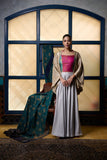 Maheem Khan - Silver Grey Lehnga - PALE BLUE GREY - BLENDED SILK - 1 Piece