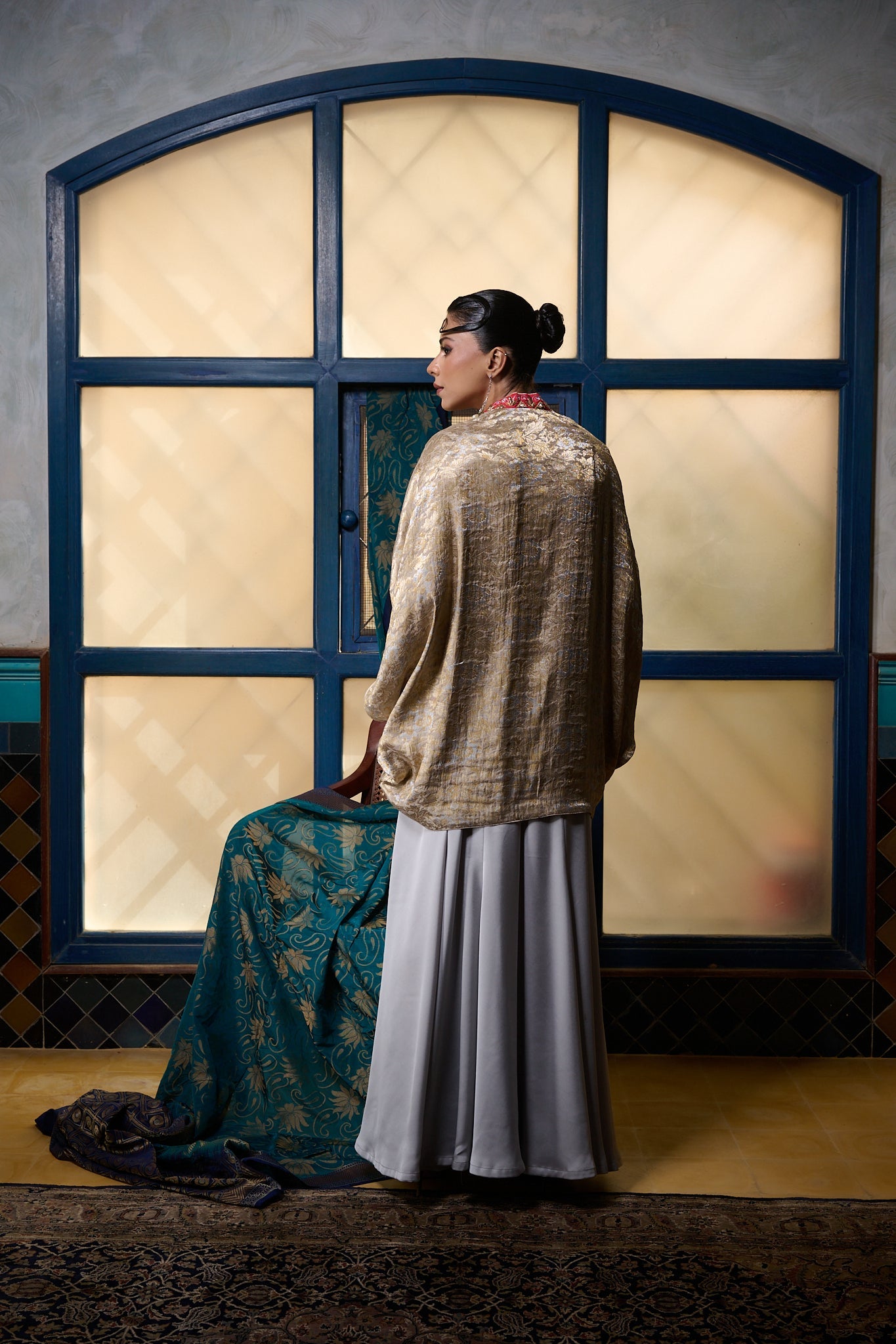 Maheem Khan - Cape Jacket - GOLD - BROCADE - 1 Piece