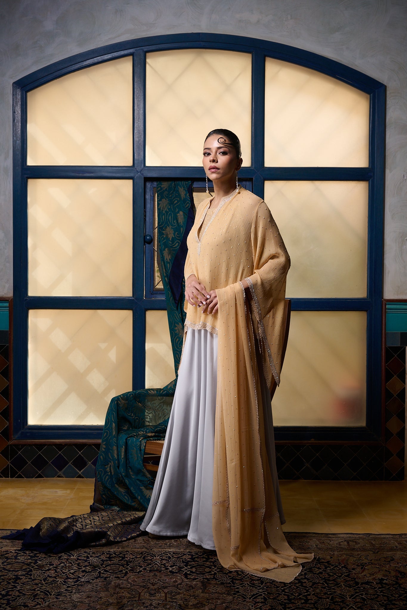 Maheem Khan - Pale Amber - PEACH - BLENDED SILK - 1 Piece