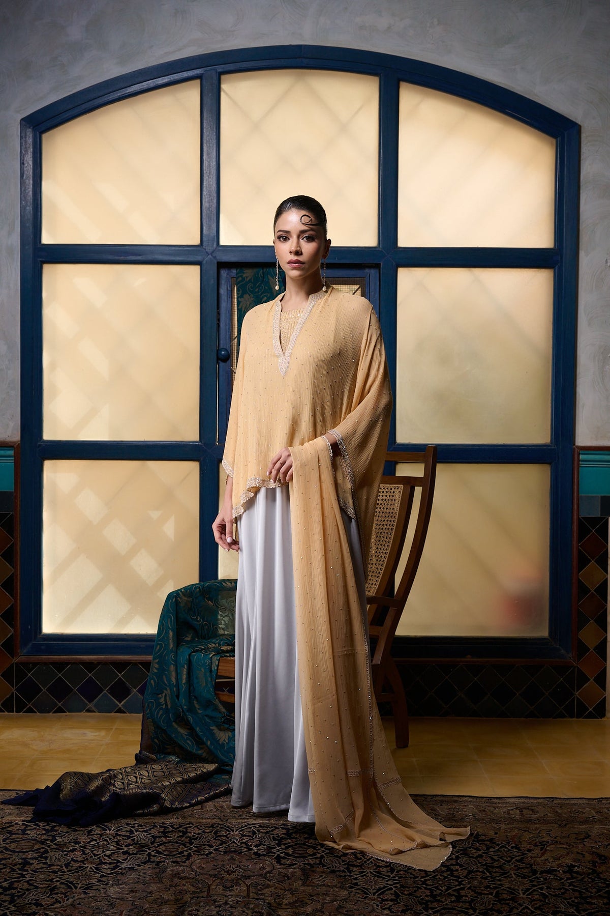 Maheem Khan - Pale Amber - PEACH - BLENDED SILK - 1 Piece