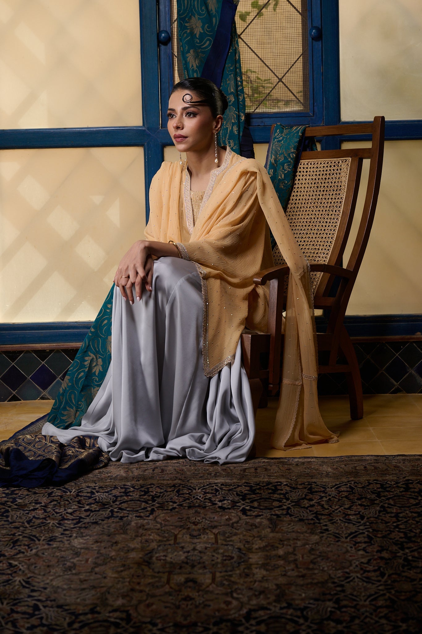 Maheem Khan - Pale Amber - PEACH - BLENDED SILK - 1 Piece