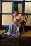 Maheem Khan - Pale Blue Lehnga Skirt - PALE BLUE GREY - BLENDED SILK - 1 Piece
