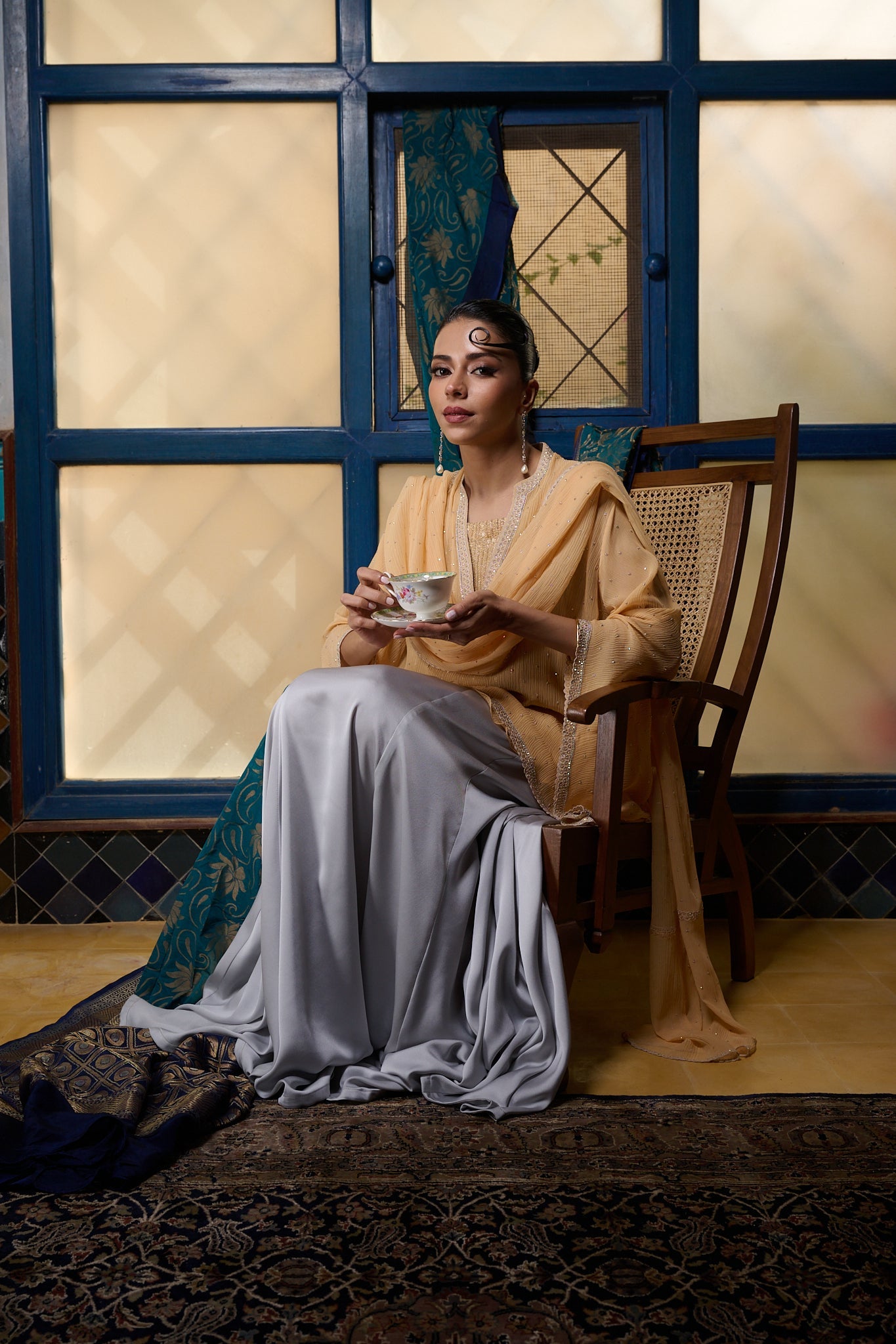 Maheem Khan - Pale Amber - PEACH - BLENDED SILK - 1 Piece