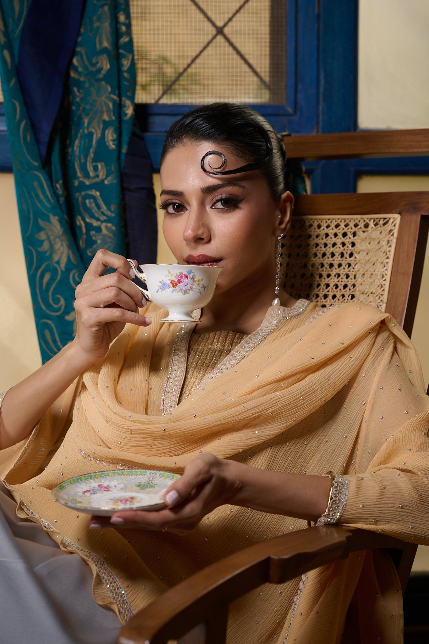 Maheem Khan - Pale Amber - PEACH - BLENDED SILK - 1 Piece