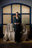 Maheem Khan - Emerald / Black Chantilly Cape Jacket - EMERELED - CHANTILY LACE - 1 Piece