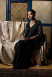 Maheem Khan - Emerald / Black Chantilly Cape Jacket - EMERELED - CHANTILY LACE - 1 Piece