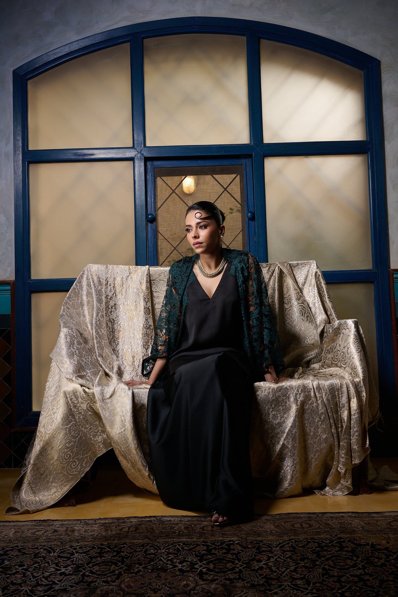 Maheem Khan - Black Sari Skirt - BLACK - BLENDED SILK - 1 Piece