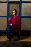 Gulabo - BERRY STUNNA - Blended Chiffon + Satin Silk - Fuchsia/Navy/ Emerald - 3 Piece