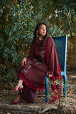 Gulabo - Blended Ruby Flow Suit For Women - Brown Maroon - 3 Piece