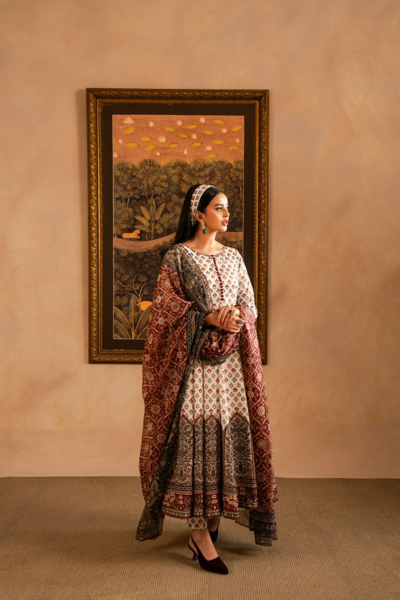 Maria Osama Khan - Nair  - white - Lawn & Tissue silk - 3 Piece