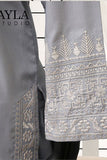 Ayla Studio - 2 pcs solid embroidery - NEELOFAR - MID NIGHT BLUE - Wash & Wear