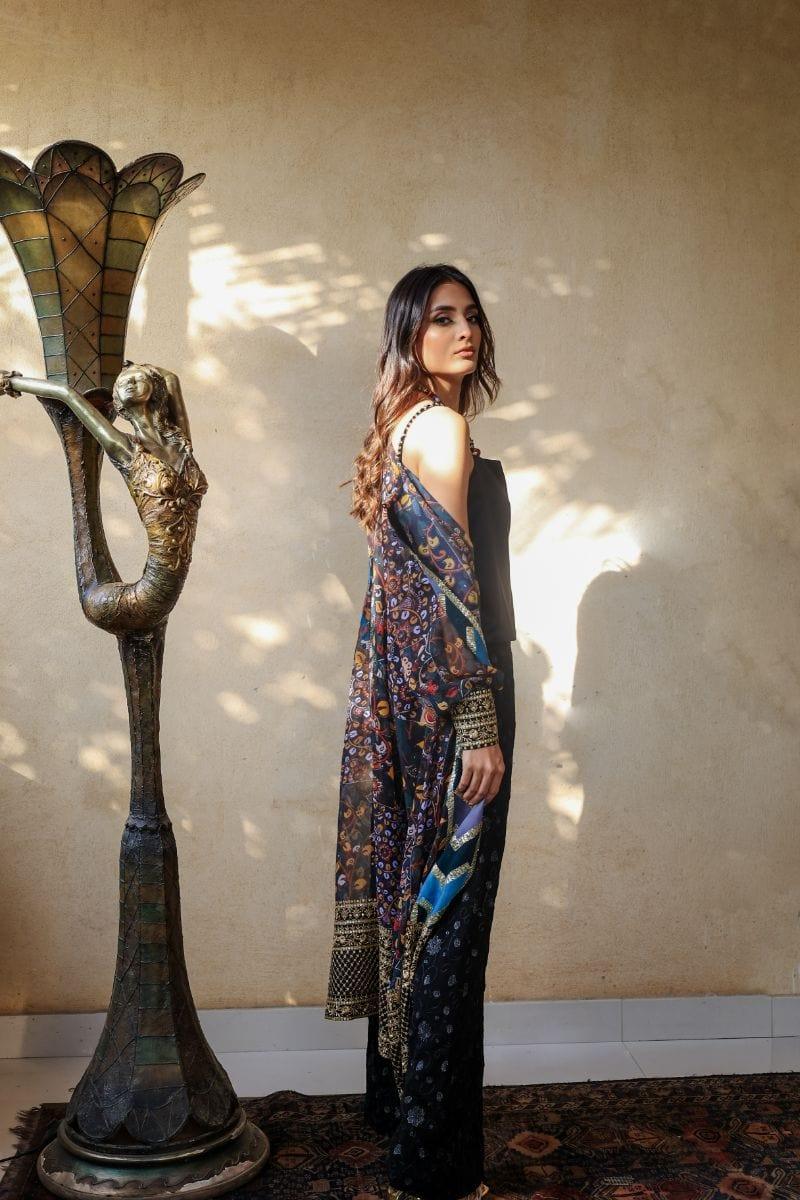 Huma Adnan - Neeva - Chiffon - Black - 1 Piece - Studio by TCS