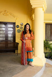 Maria Osama Khan - Nehr  - Bright Orange - Lawn & Tissue silk - 3 Piece
